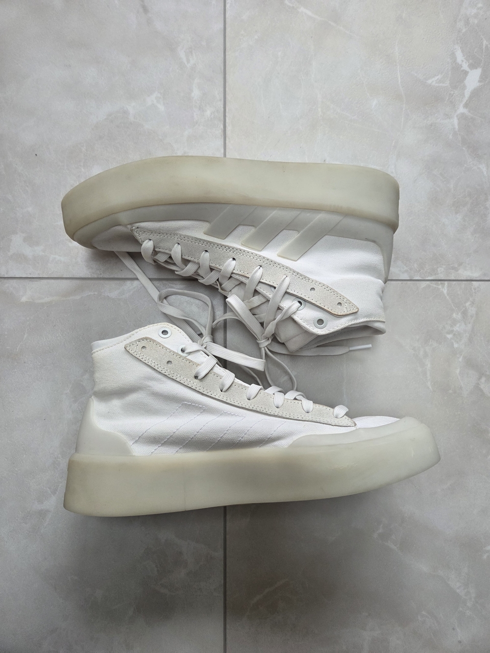 High-Top Casual Sneakers in Off-White